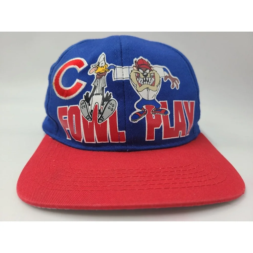 Vintage Youth Chicago Cubs Looney Tunes Fowl Play Taz Daffy Snapback Hat Cap MLB